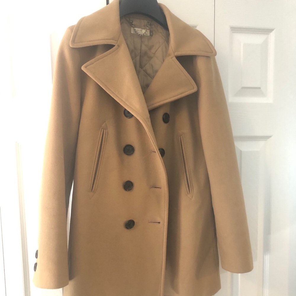 J. Crew tan pea coat (topcoat)